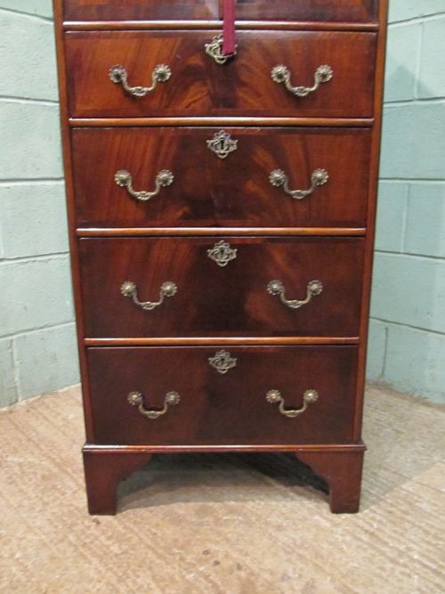 fig 1. ANTIQUE EDWARDIAN FLAMED MAHOGANY TALLBOY CHEST OF DRAWERS C1900