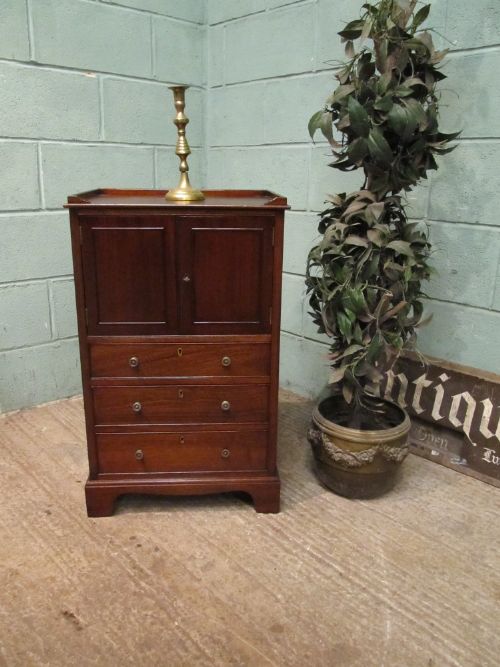 Antique Edwardian Mahogany Small Pot Cupboard Chest of Drawers C1900