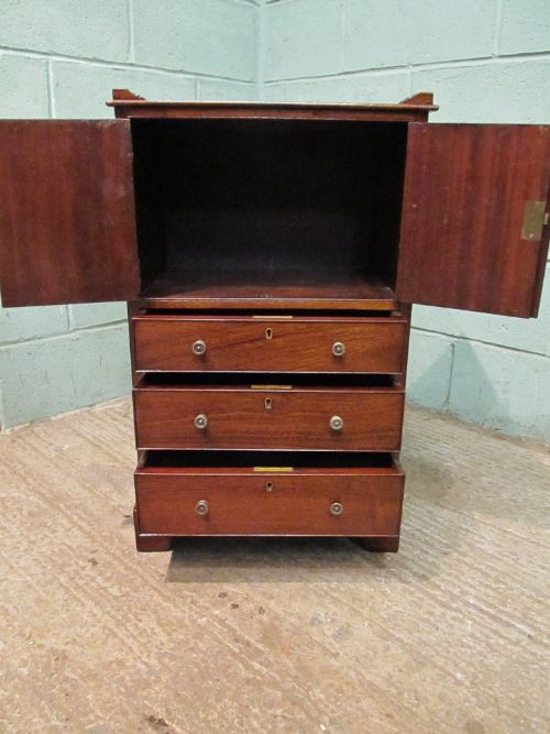 fig 2. ANTIQUE EDWARDIAN MAHOGANY SMALL POT CUPBOARD CHEST OF DRAWERS C1900