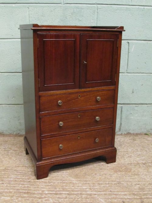 fig 1. ANTIQUE EDWARDIAN MAHOGANY SMALL POT CUPBOARD CHEST OF DRAWERS C1900