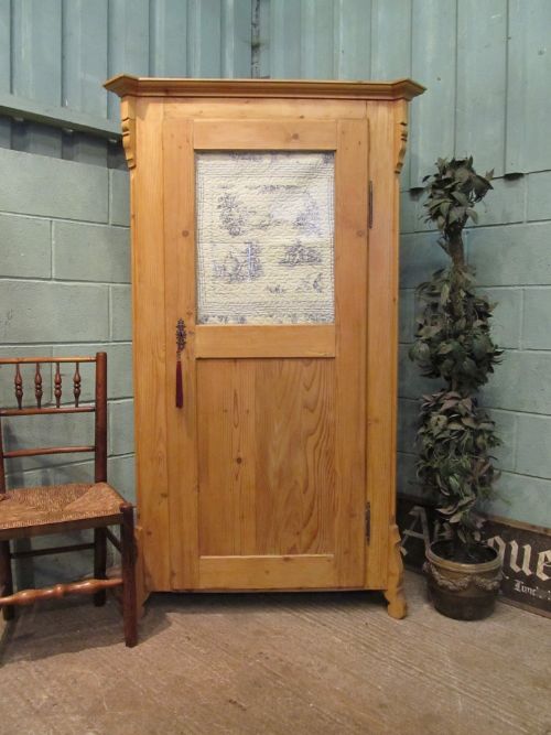 Antique 19th Century Dutch Pine Larder or Linen Cupboard C1880
