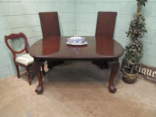fig 1. ANTIQUE LATE VICTORIAN MAHOGANY EXTENDING DINING TABLE SEATS 10-12 C1890