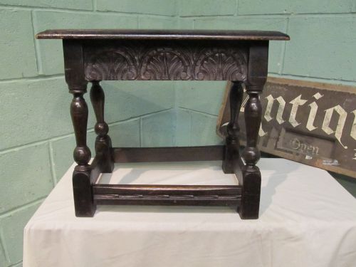 Antique Early Victorian Country Oak Joint Stool C1840