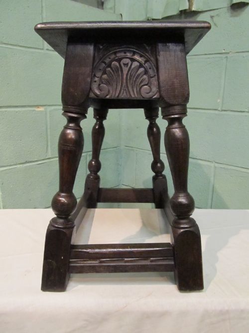 fig 2. ANTIQUE EARLY VICTORIAN COUNTRY OAK JOINT STOOL C1840