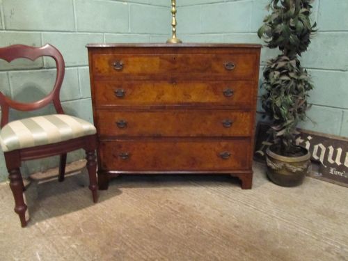 Antique Edwardian Burr Walnut Chest of Drawers C1900