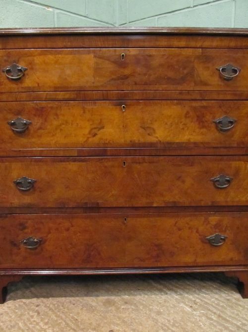 fig 1. ANTIQUE EDWARDIAN BURR WALNUT CHEST OF DRAWERS C1900