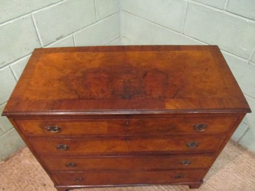 fig 2. ANTIQUE EDWARDIAN BURR WALNUT CHEST OF DRAWERS C1900