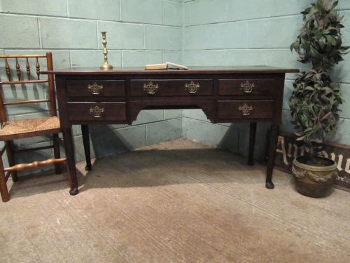 Antique Early Victorian Country Oak Writing Desk C1840