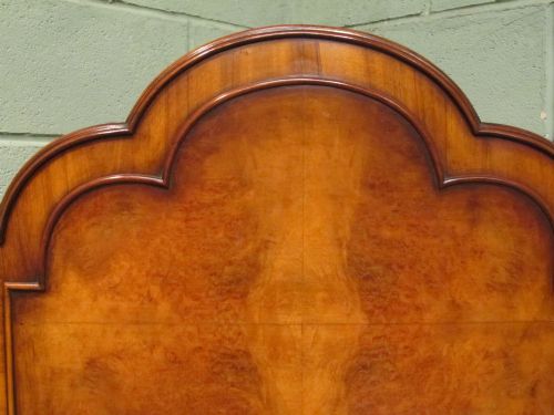 fig 2. ANTIQUE PAIR OF EDWARDIAN BURR WALNUT SINGLE BEDS IN QUEEN ANNE STYLE C1900