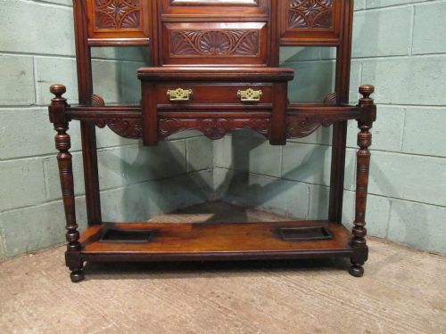 fig 1. ANTIQUE LATE VICTORIAN MAHOGANY HALL STAND C1890