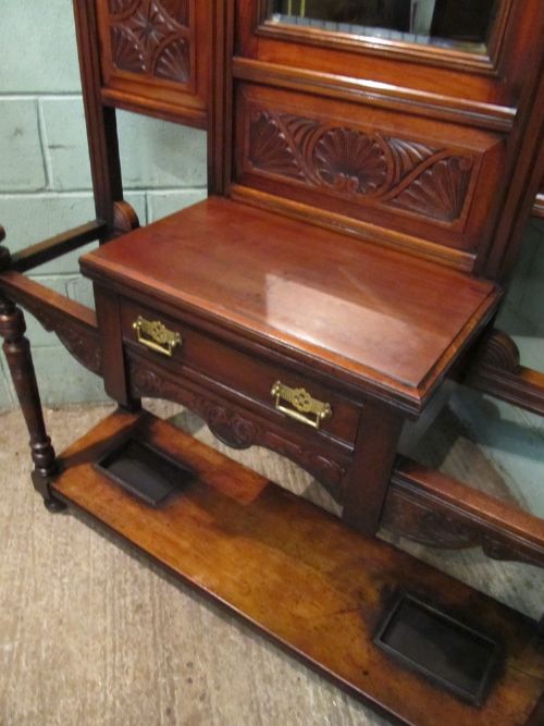 fig 2. ANTIQUE LATE VICTORIAN MAHOGANY HALL STAND C1890