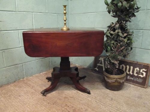 Antique Regency Flamed Mahogany Drop Leaf Pembroke Table C1820