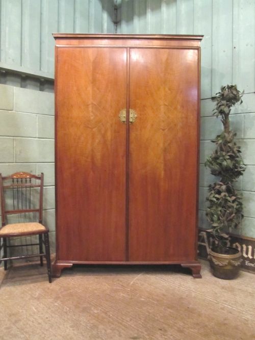 Antique Walnut Double Wardrobe by Waring & Gillows C1920