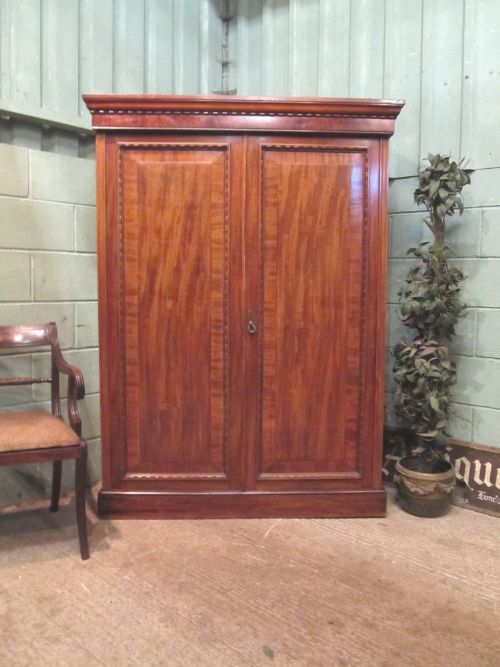 Antique Early Victorian Mahogany Hall Wardrobe Cupboard C1840