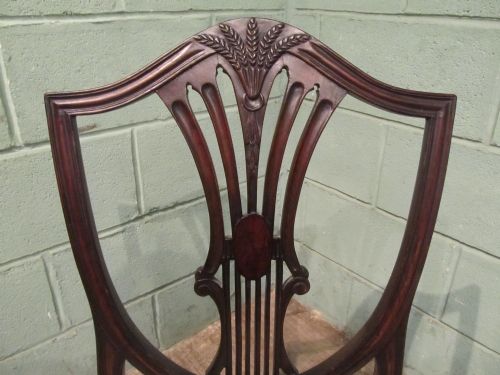 fig 1. ANTIQUE EDWARDIAN SET EIGHT MAHOGANY WHEATSHEAF DINING CHAIRS C1900
