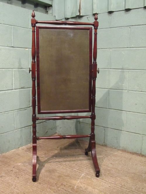 fig 1. ANTIQUE GEORGIAN REGENCY MAHOGANY CHEVAL MIRROR C1820