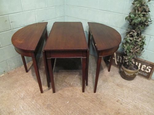 fig 1. ANTIQUE GEORGIAN REGENCY MAHOGANY 'D' END EXTENDING DINING TABLE C1820