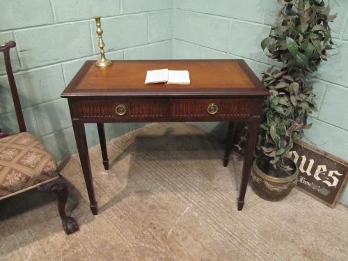 Antique Edwardian Mahogany Leather Topped Writing Table Desk C1900