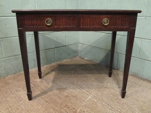 fig 1. ANTIQUE EDWARDIAN MAHOGANY LEATHER TOPPED WRITING TABLE DESK C1900