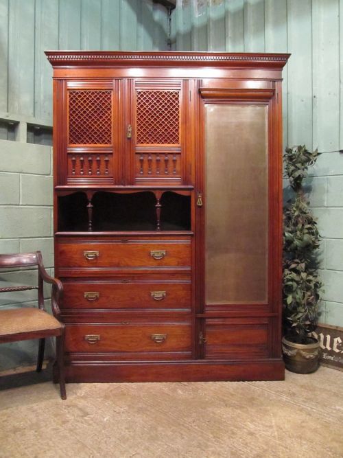 Antique Shapland & Petter Single Mahogany Wardrobe Compactum C1890