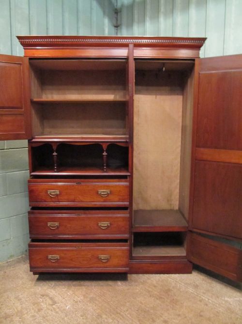 fig 3. ANTIQUE SHAPLAND & PETTER SINGLE MAHOGANY WARDROBE COMPACTUM C1890
