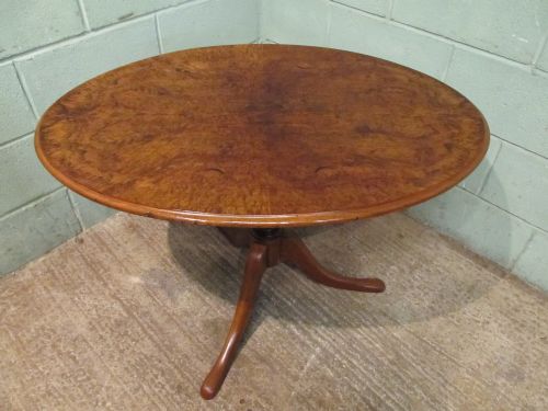 fig 2. ANTIQUE VICTORIAN BURR WALNUT TILT TOP TABLE C1880