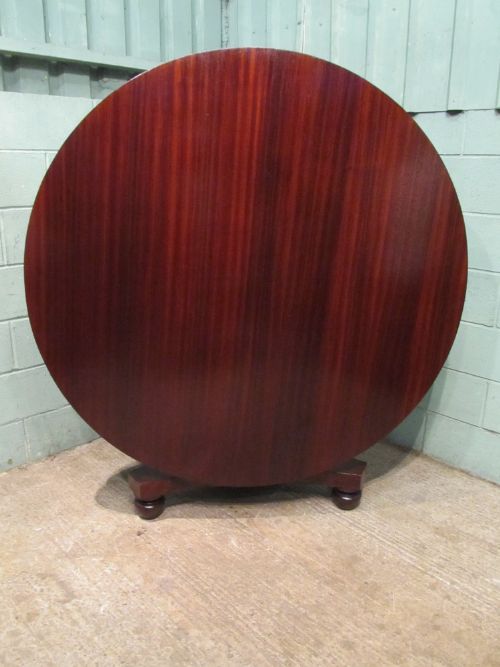 Antique Victorian Large Mahogany Tilt Top Dining Table Seat 8-10 C1880