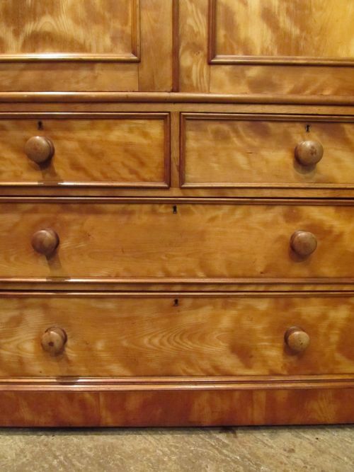 fig 1. ANTIQUE VICTORIAN SATIN BIRCH LINEN CLOTHES PRESS C1880
