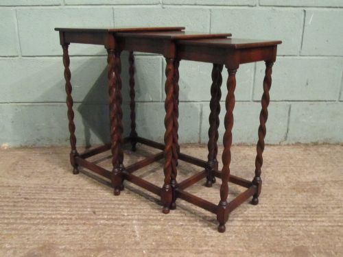 Antique Nest of Three Oak Tables C1920