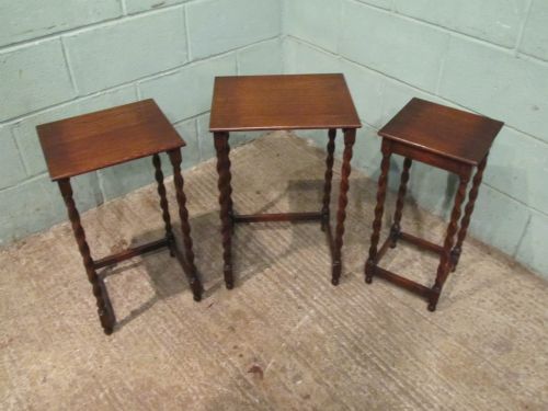 fig 2. Antique Nest of Three Oak Tables c1920