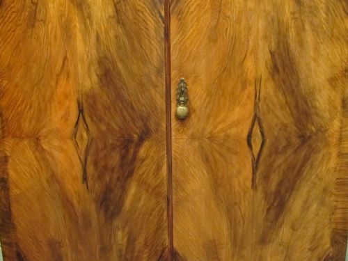 fig 2. ANTIQUE SMALL WALNUT GENTS DOUBLE WARDROBE COMPACTUM C1920