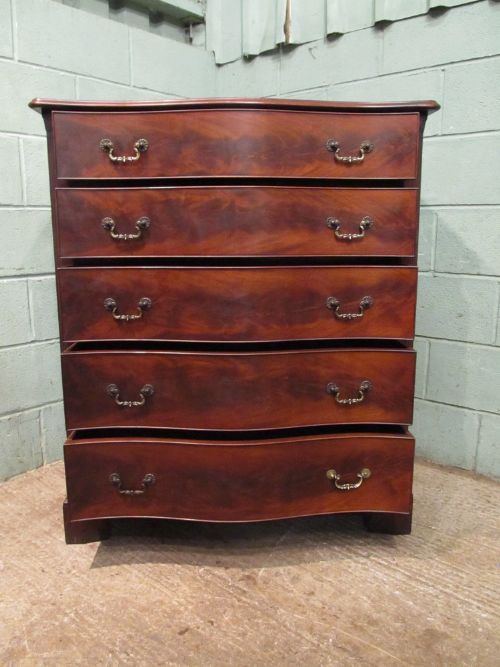 fig 2. Antique Serpentine Front Mahogany Chest of Drawers c1920
