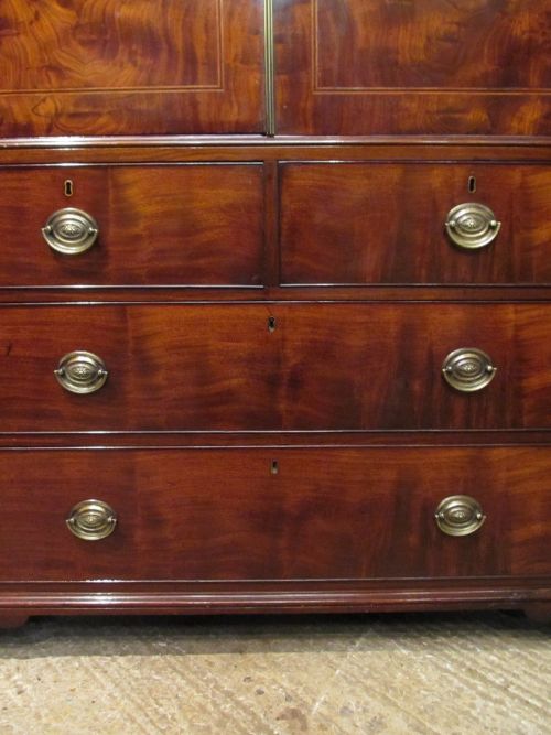 fig 1. ANTIQUE 18TH CENTURY MAHOGANY CLOTHES PRESS WARDROBE C1780