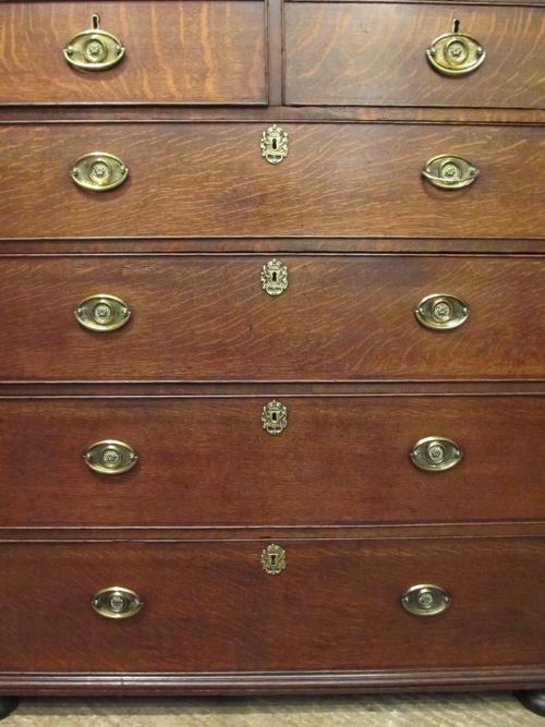 fig 1. ANTIQUE 18TH CENTURY PERIOD OAK CHEST OF DRAWERS C1780