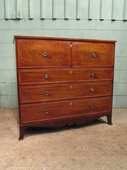fig 1. ANTIQUE REGENCY MAHOGANY SECRETAIRE CHEST OF DRAWERS C1820