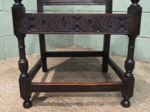 fig 1. ANTIQUE 18TH CENTURY PERIOD OAK LAKELAND ARMCHAIR C1780