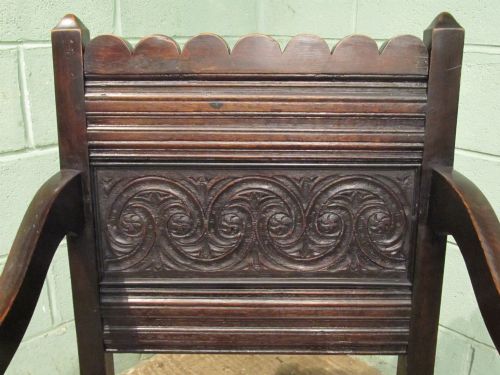 fig 2. ANTIQUE 18TH CENTURY PERIOD OAK LAKELAND ARMCHAIR C1780
