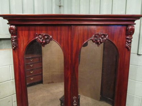 fig 2. ANTIQUE EARLY VICTORIAN MAHOGANY DOUBLE WARDROBE C1840