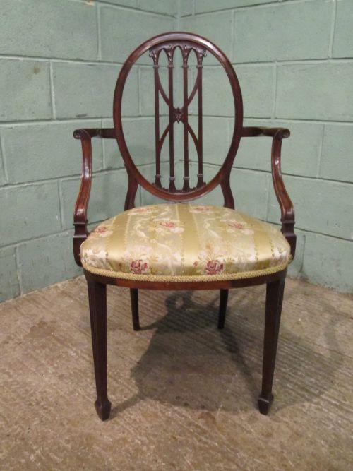 fig 1. ANTIQUE EDWARDIAN MAHOGANY DECORATIVE SIDE DESK CHAIR C1900