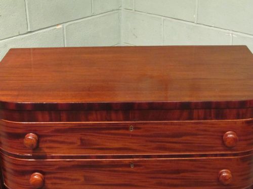 fig 2. ANTIQUE WILLIAM 1V MAHOGANY BOW FRONT CHEST OF DRAWERS C1830