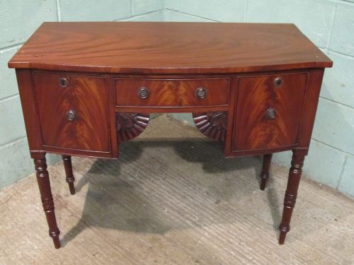 fig 1. ANTIQUE WILLIAM 1V FLAMED MAHOGANY SMALL BOW FRONT SIDEBOARD C1830