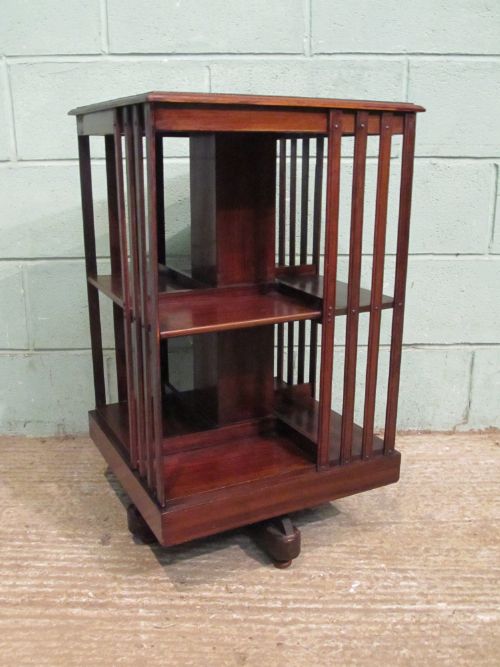 Antique Edwardian Mahogany Revolving Bookcase C1900