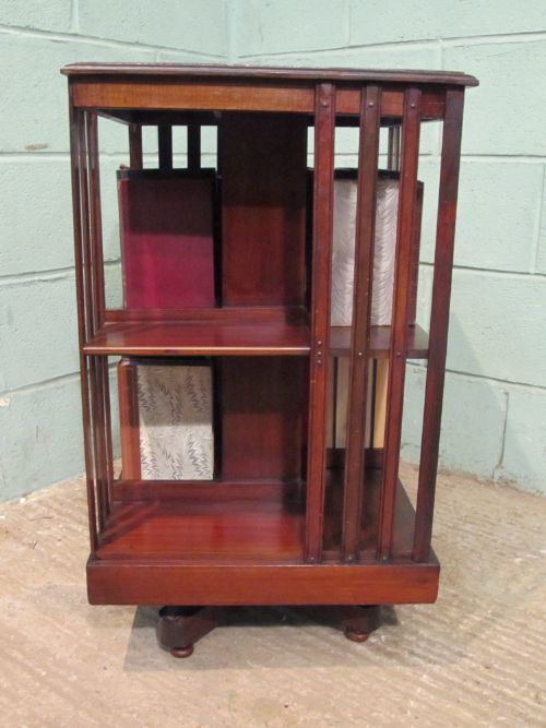 fig 2. ANTIQUE EDWARDIAN MAHOGANY REVOLVING BOOKCASE C1900