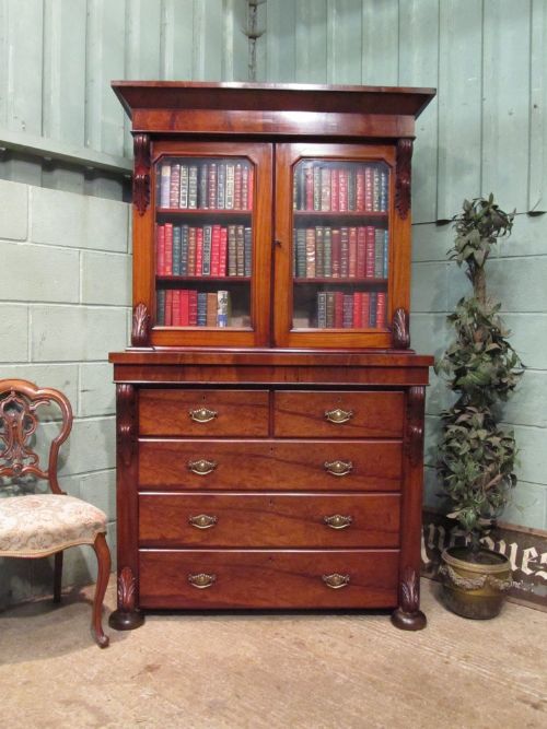 Antique Victorian Mahogany Library Bookcase C1860