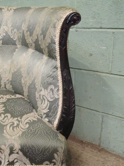 fig 1. ANTIQUE LATE VICTORIAN SMALL TWO SEATER MAHOGANY TUB SOFA C1890