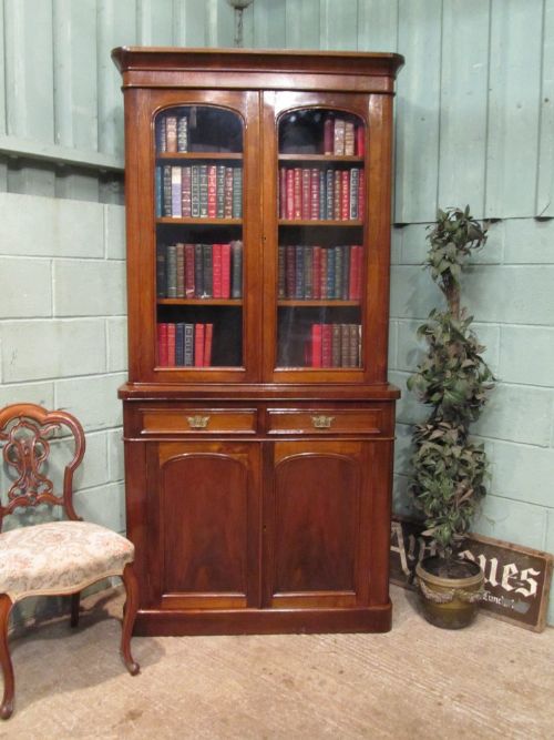 Antique Victorian Mahogany Library Bookcase C1880