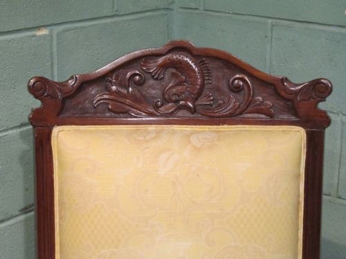 fig 2. ANTIQUE PAIR FRENCH MAHOGANY LIBRARY ARMCHAIRS C1880