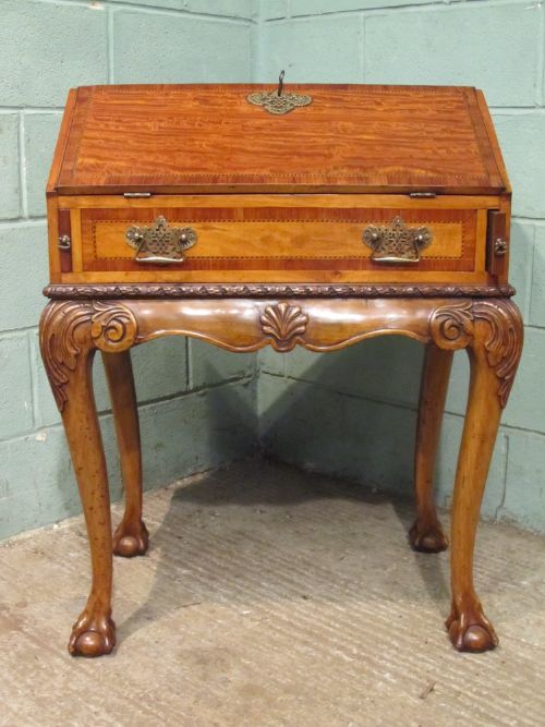 Antique Edwardian Walnut and Satinwood Bureau C1900