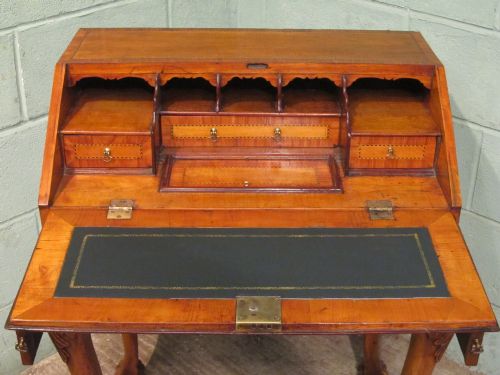 fig 2. ANTIQUE EDWARDIAN WALNUT AND SATINWOOD BUREAU C1900