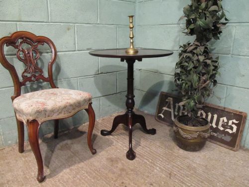 fig 1. ANTIQUE EDWARDIAN MAHOGANY INLAID TILT TOP TRIPOD TABLE C1900
